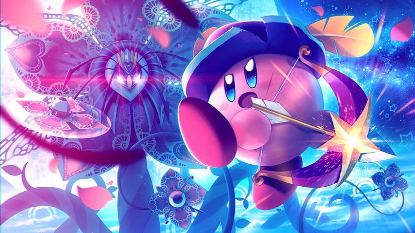kirby, queen sectonia, archer kirby, and flowered sectonia (kirby and 1 more) drawn by 5health