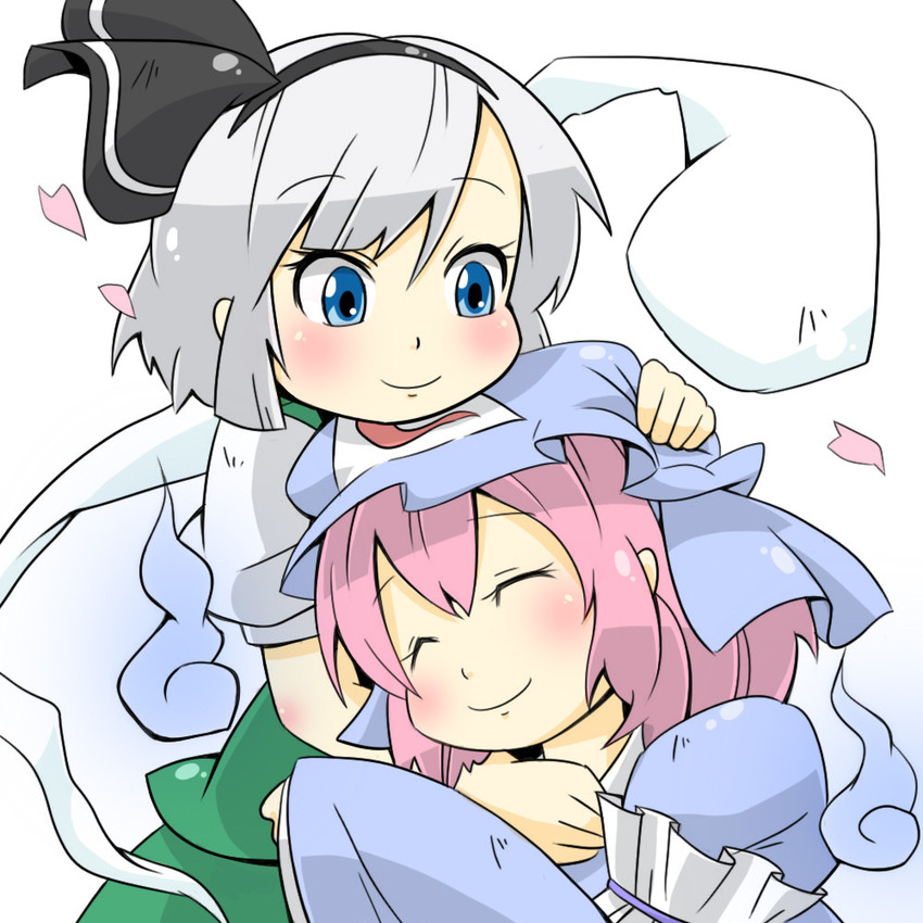 konpaku youmu and saigyouji yuyuko (touhou) drawn by makeinu_no_moeji