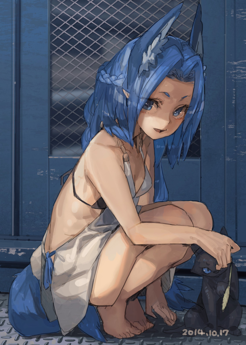 blue-haired girl (original) drawn by toro_(konirio)