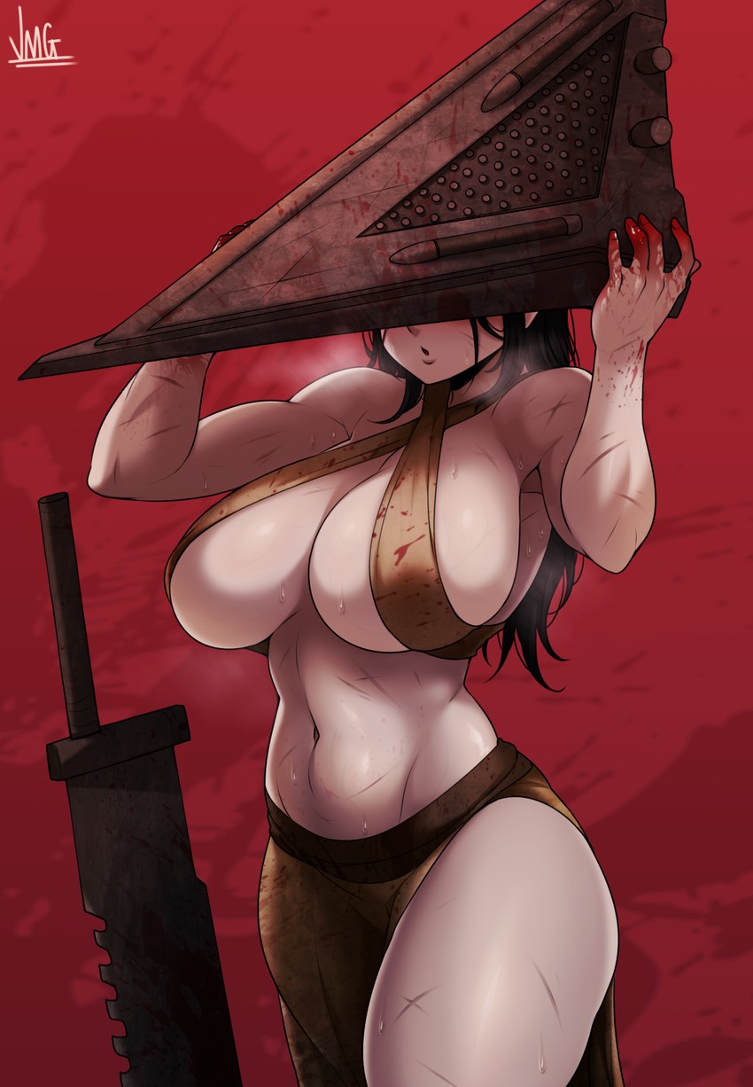 pyramid head (silent hill 2 and 1 more) drawn by jmg