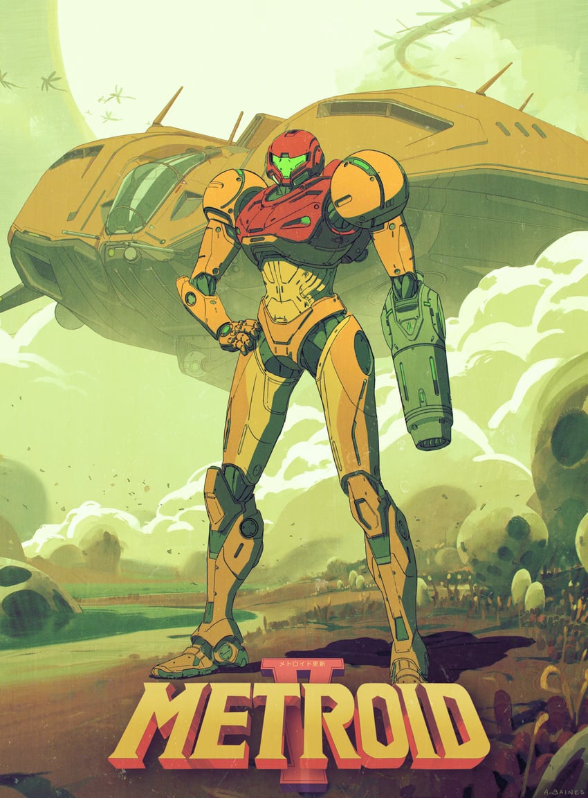 samus aran (metroid and 1 more) drawn by adam_baines