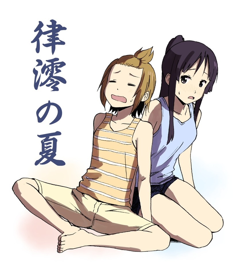 akiyama mio and tainaka ritsu (k-on!) drawn by zasshu_tamashii