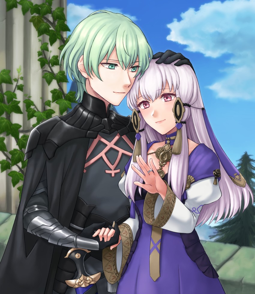 lysithea von ordelia and male byleth (fire emblem and 1 more) drawn by hazuki_(nyorosuke)