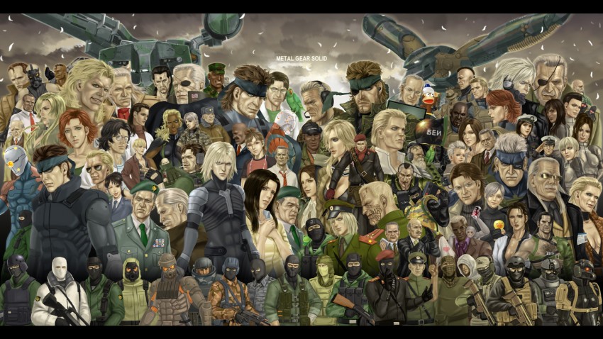 solid snake, raiden, big boss, revolver ocelot, kazuhira miller, and 57 more (metal gear and 5 more) drawn by tera_(no_reason)