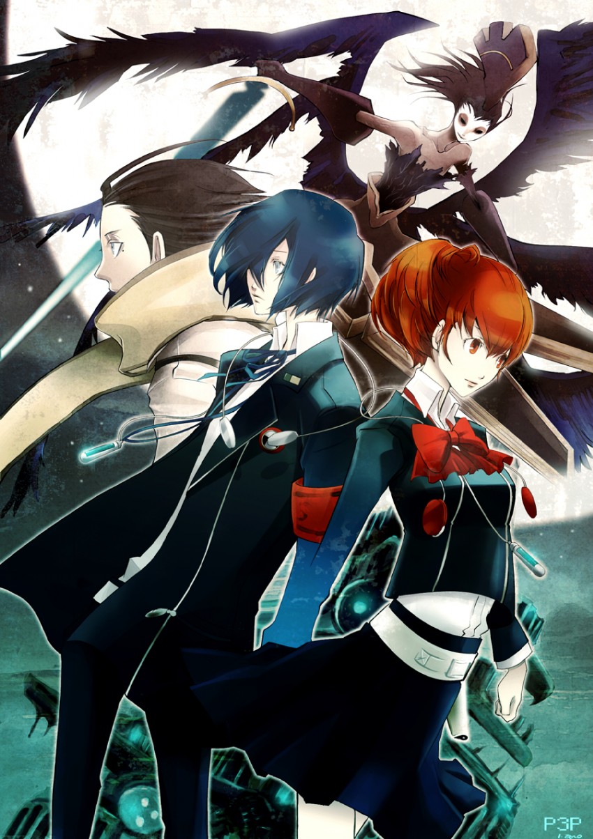 yuuki makoto, shiomi kotone, mochizuki ryouji, and nyx avatar (persona and 2 more) drawn by ichimaru_ano