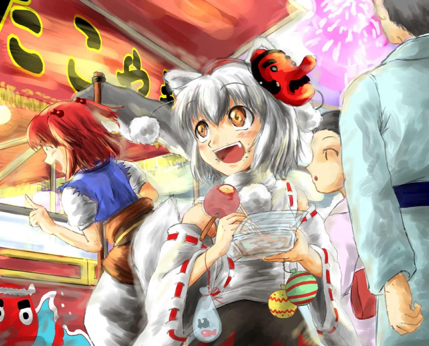 inubashiri momiji and onozuka komachi (touhou) drawn by tamasan