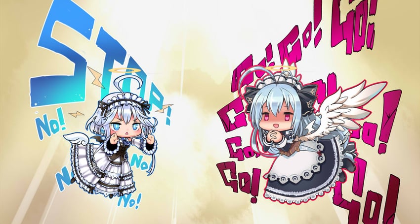 mitama aria and mitama kyrie (emil chronicle online) drawn by ajitarou_(setsu)