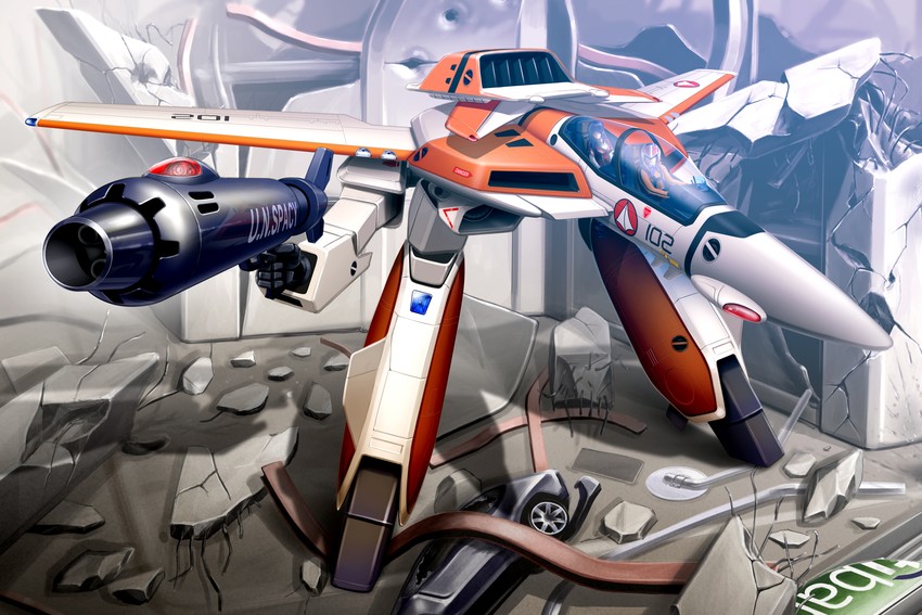 vf-1, lynn minmay, ichijou hikaru, and vf-1d (macross and 1 more) drawn by myonmyon_(kai)