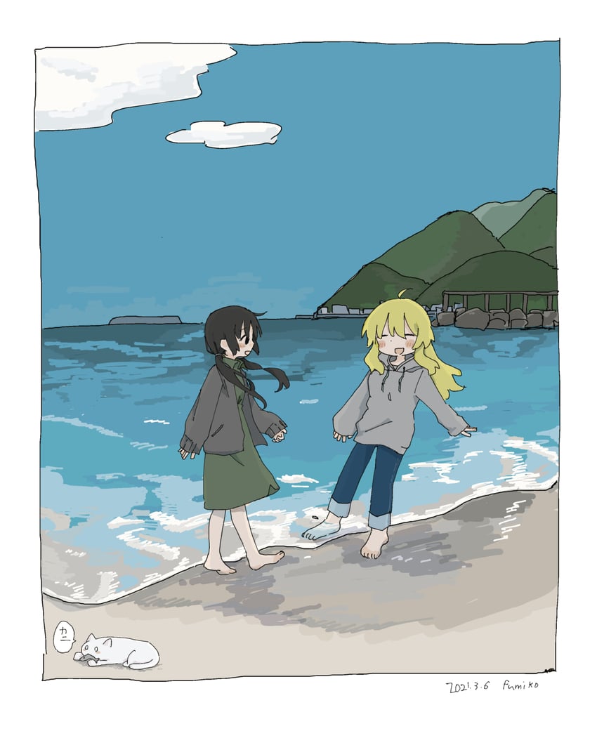 chito, yuuri, and nuko (shoujo shuumatsu ryokou) drawn by fumiko_(rubra_plumeria)