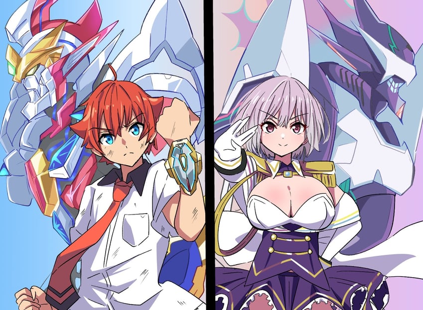 shinjou akane, hibiki yuuta, gridman, and alexis kerib (gridman universe and 1 more) drawn by freedom_xdrive