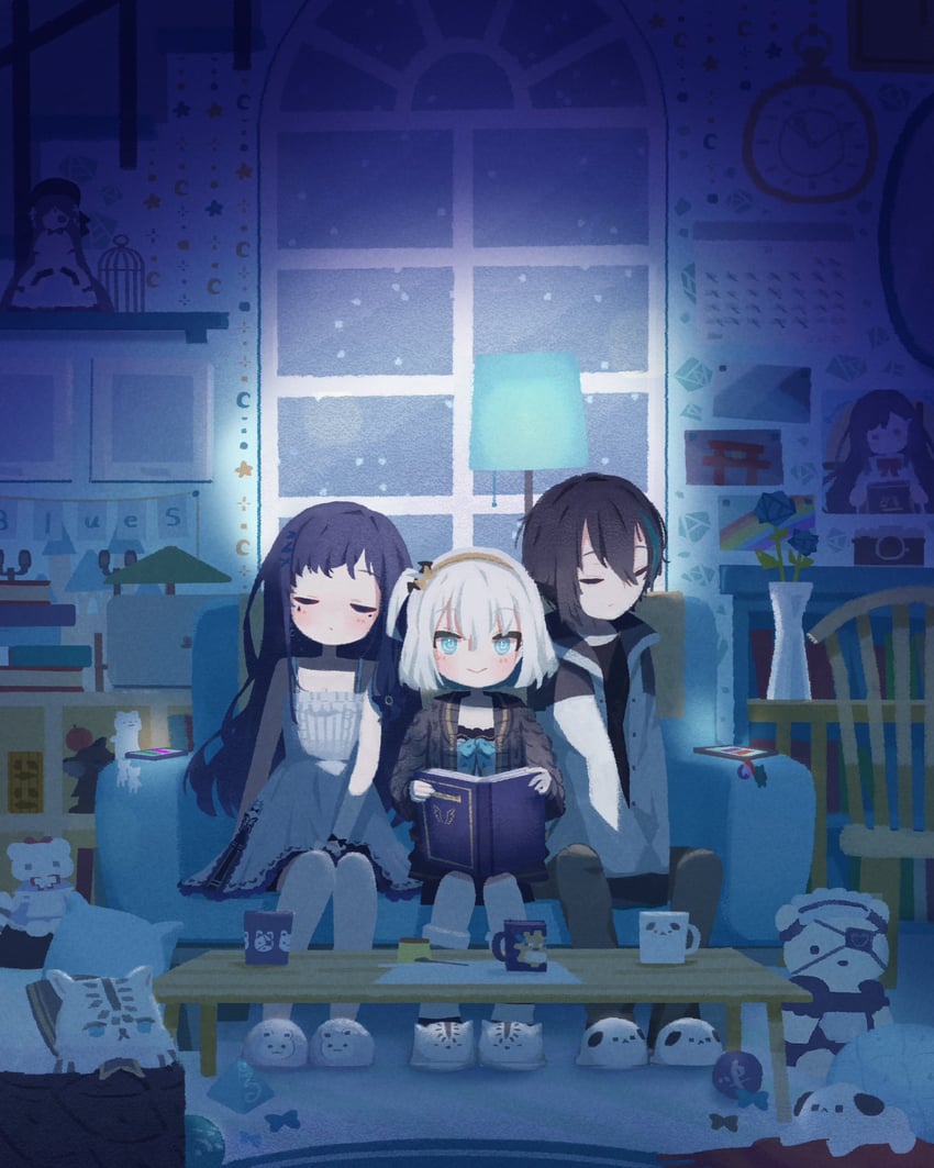 ars almal, mayuzumi kai, and aiba uiha (nijisanji) drawn by nipiqee