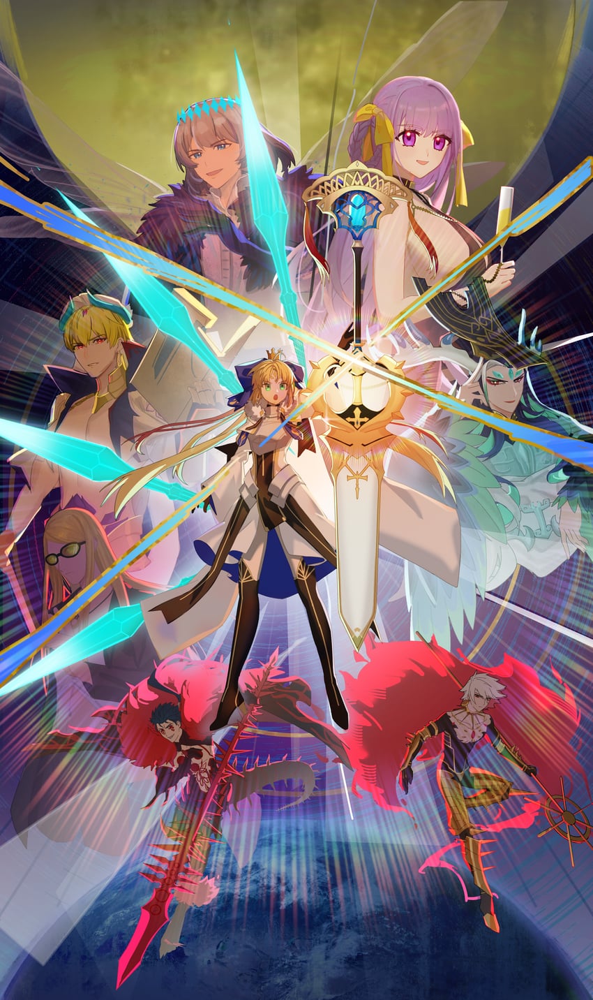 artoria pendragon, cu chulainn, bb, artoria caster, oberon, and 6 more (fate and 1 more) drawn by nuo_suan_cai_xiao_long_bao