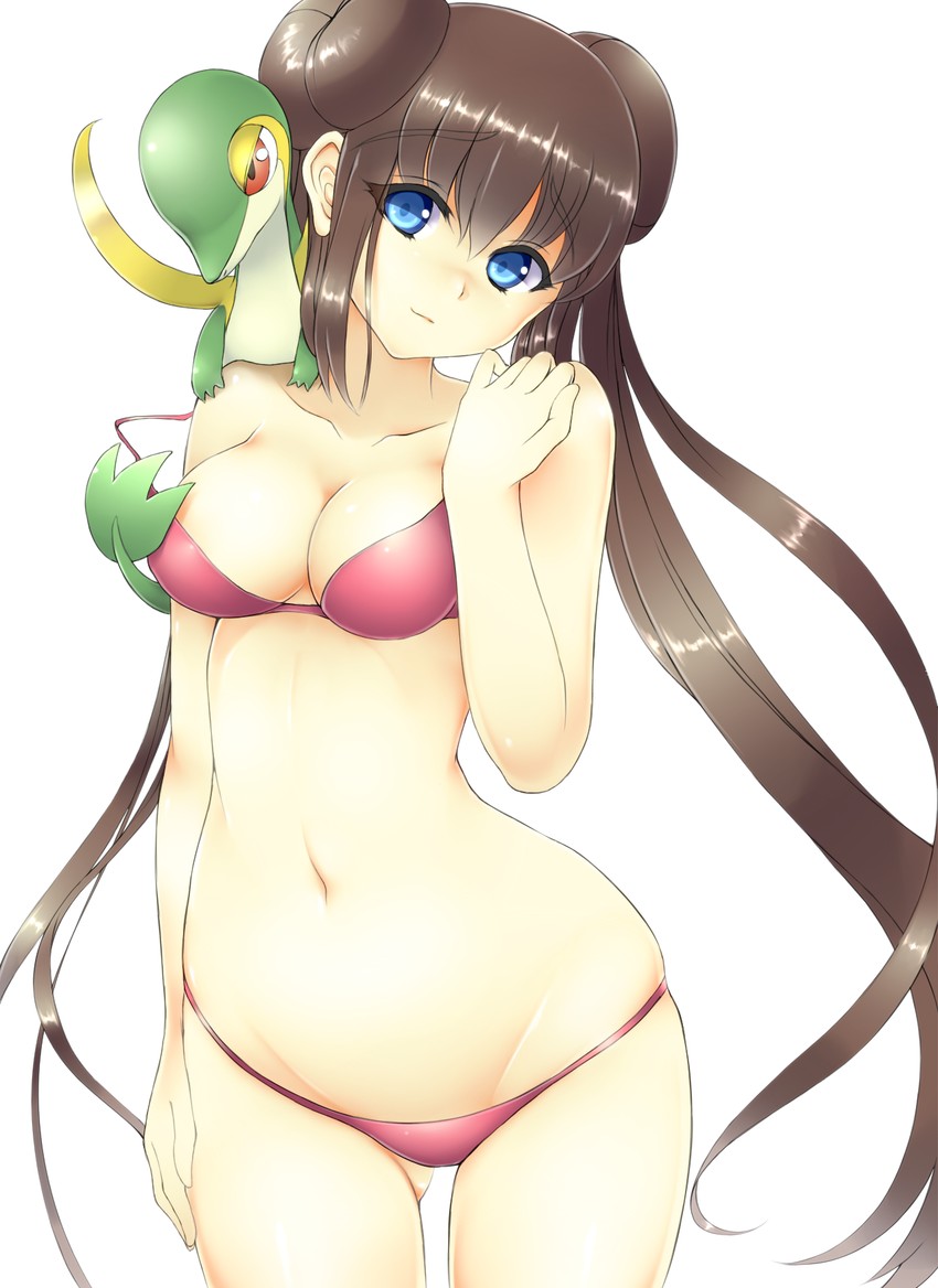 rosa and snivy (pokemon and 1 more) drawn by aogu