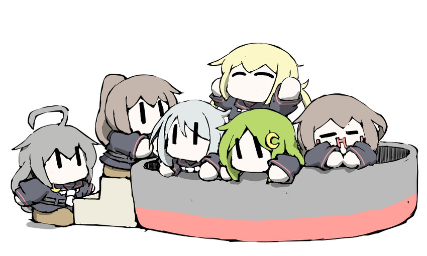 satsuki, nagatsuki, fumizuki, mochizuki, mikazuki, and 1 more (kantai collection) drawn by task_(s_task80)