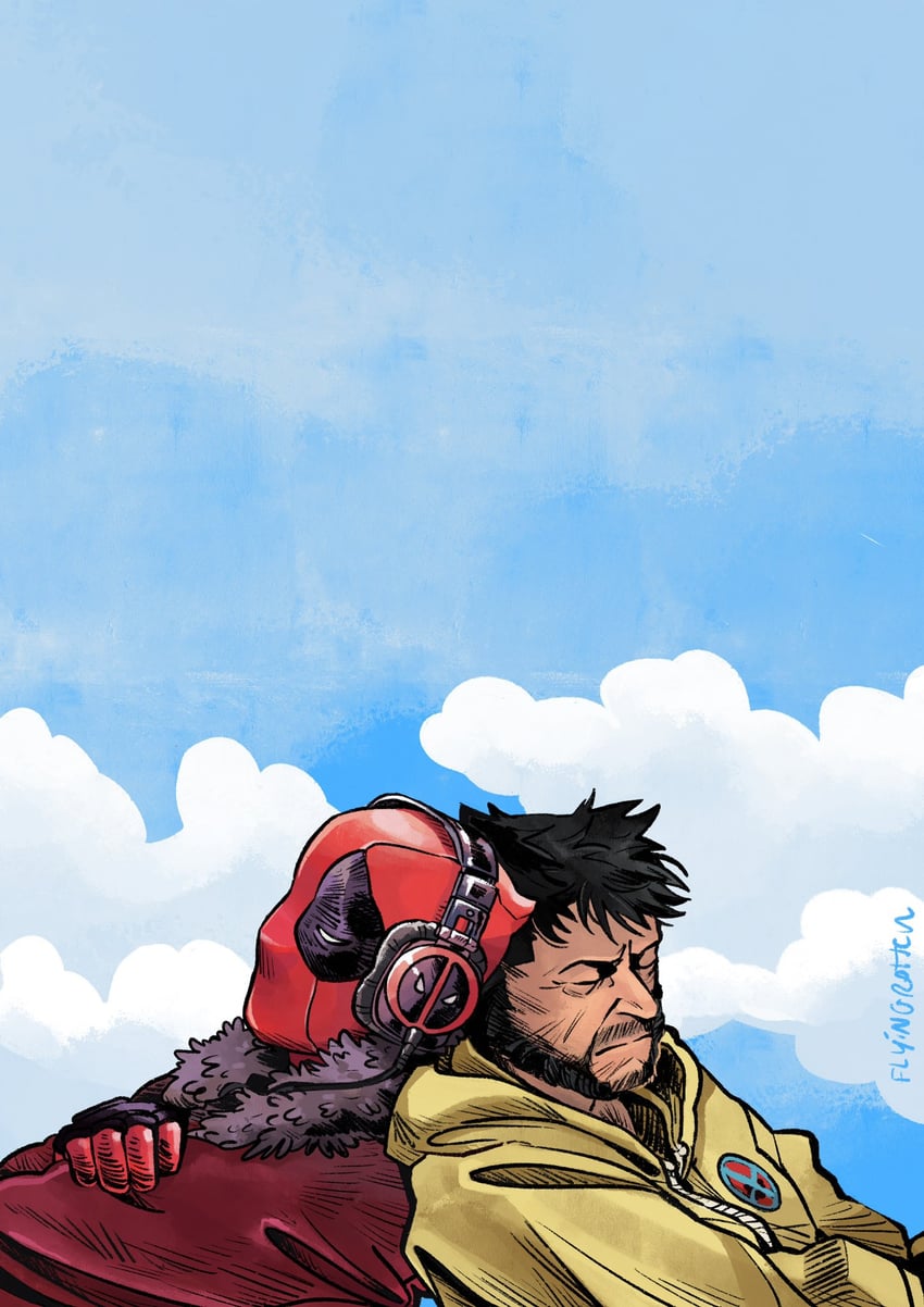 wolverine and deadpool (marvel and 4 more) drawn by flyingrotten