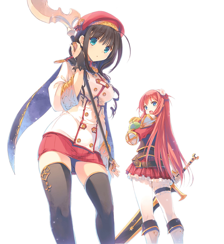 alisia heart and melvy de florencia (dungeon travelers 2 and 1 more) drawn by kawata_hisashi and mitsumi_misato