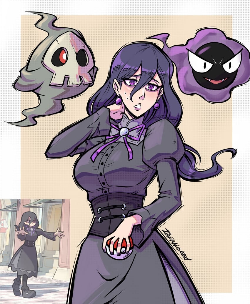 hex maniac, gastly, and duskull (pokemon and 1 more) drawn by teiwicked