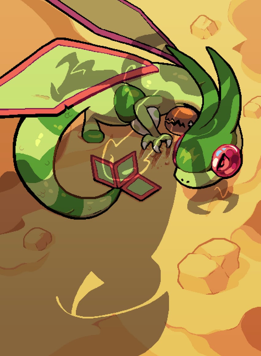 flygon, trapinch, and krookodile (pokemon) drawn by jdzombi