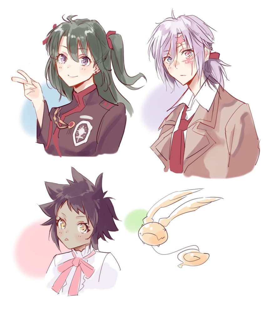 lenalee lee, allen walker, timcanpy, and road kamelot (d.gray-man) drawn by george_man