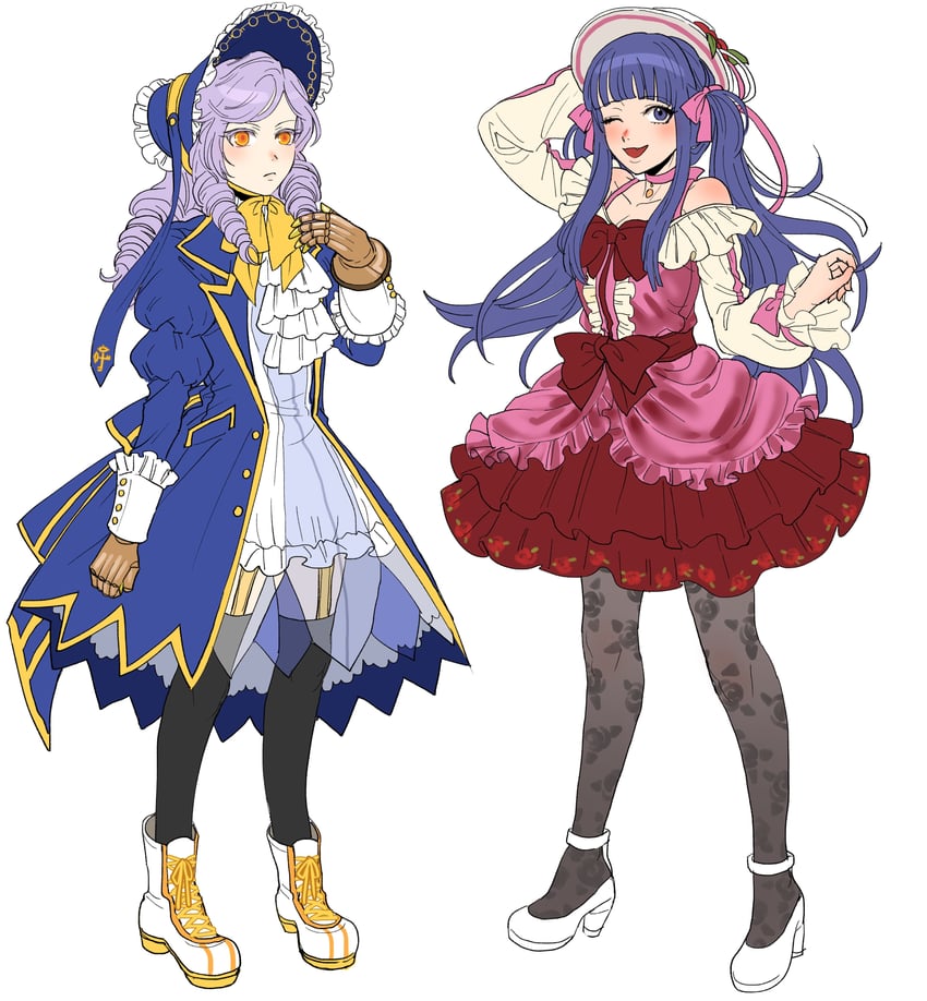 furudo erika and dlanor a. knox (umineko no naku koro ni) drawn by kuya_(hey36253625)