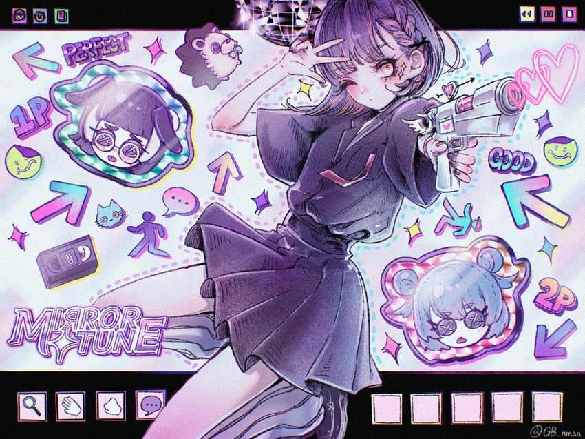 nira-chan and uniguri (zutto mayonaka de ii no ni and 1 more) drawn by gb_minami_muzo