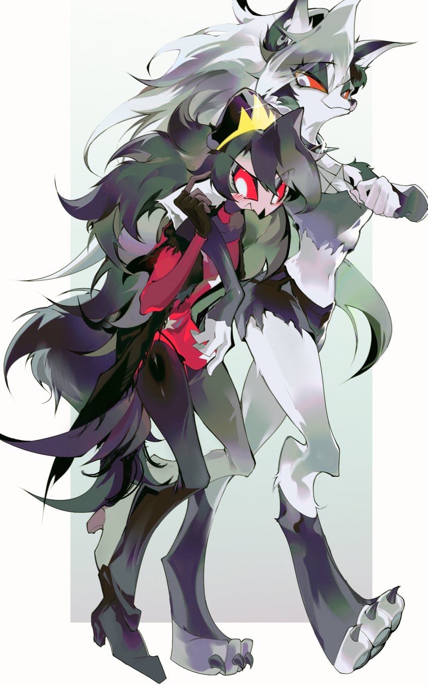 loona and octavia (helluva boss) drawn by zhu_xing_pupupu