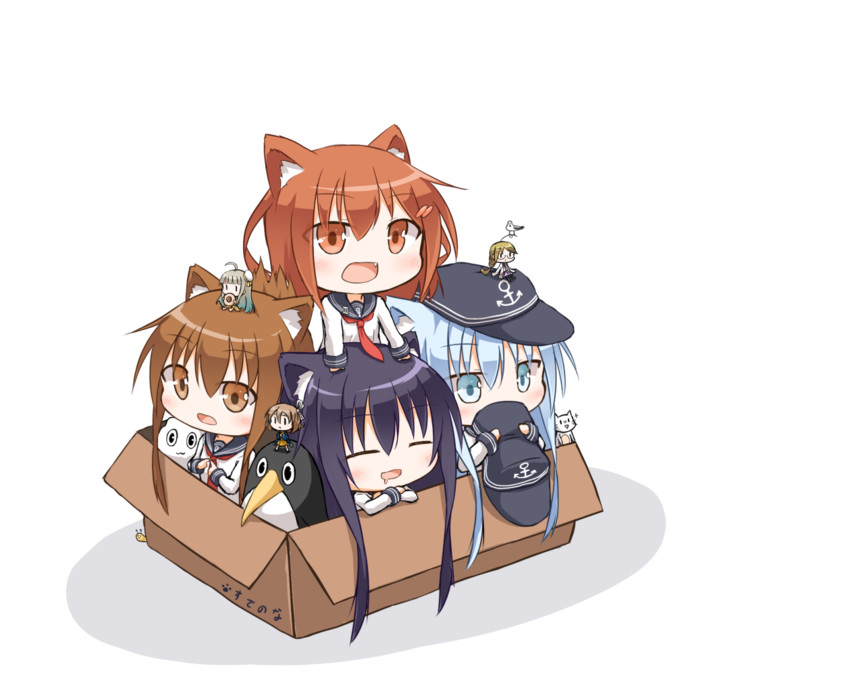 hibiki, inazuma, ikazuchi, akatsuki, fairy, and 5 more (kantai collection) drawn by yamato_tachibana