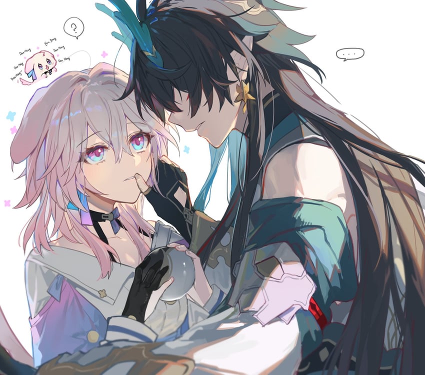 march 7th and dan heng (honkai and 1 more) drawn by sp0i0ppp