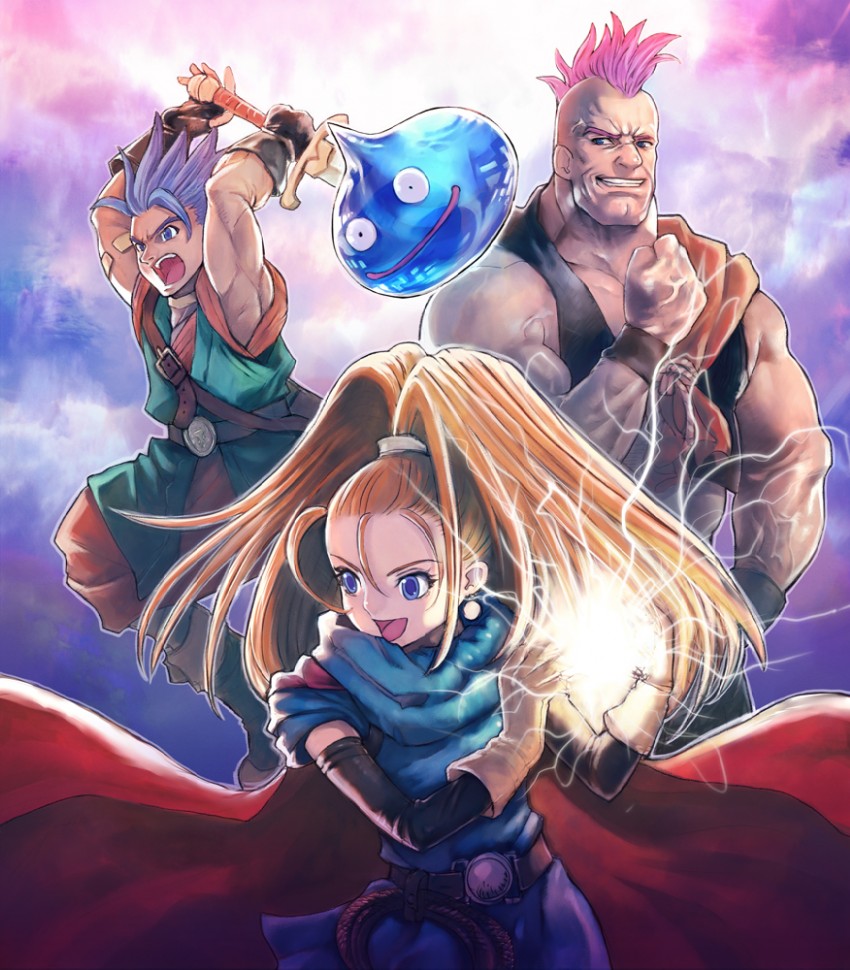 slime, barbara, hero, and hassan (dragon quest and 1 more) drawn by boyaking