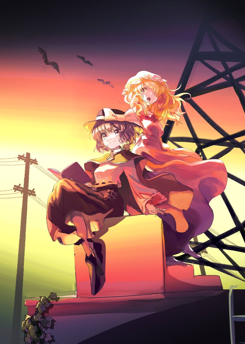 usami renko and maribel hearn (touhou) drawn by minus_(sr_mineka)
