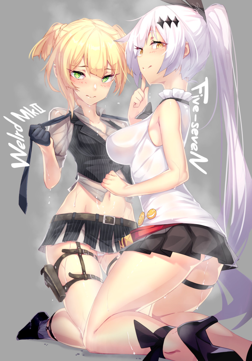 welrod mkii and five-seven (girls' frontline) drawn by dev_(dev0614)