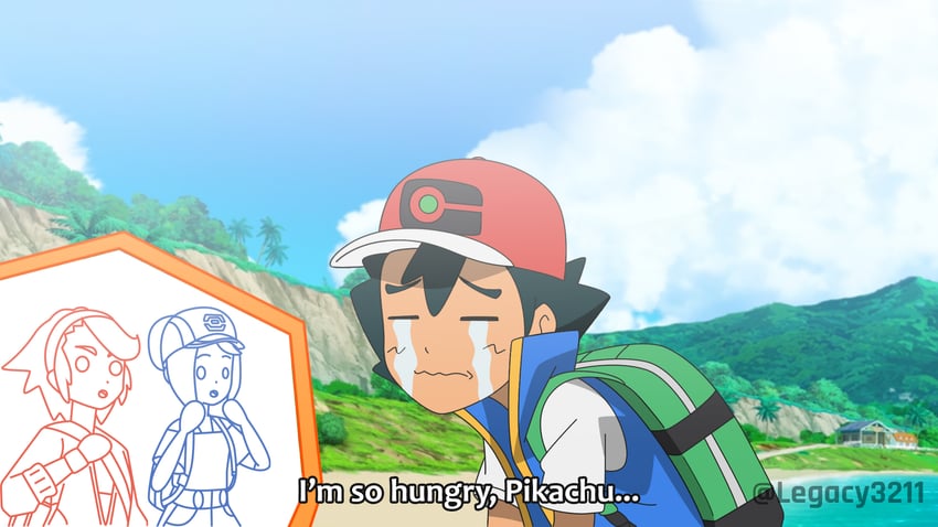 ash ketchum, bettie, and tina (pokemon and 2 more) drawn by legacy321