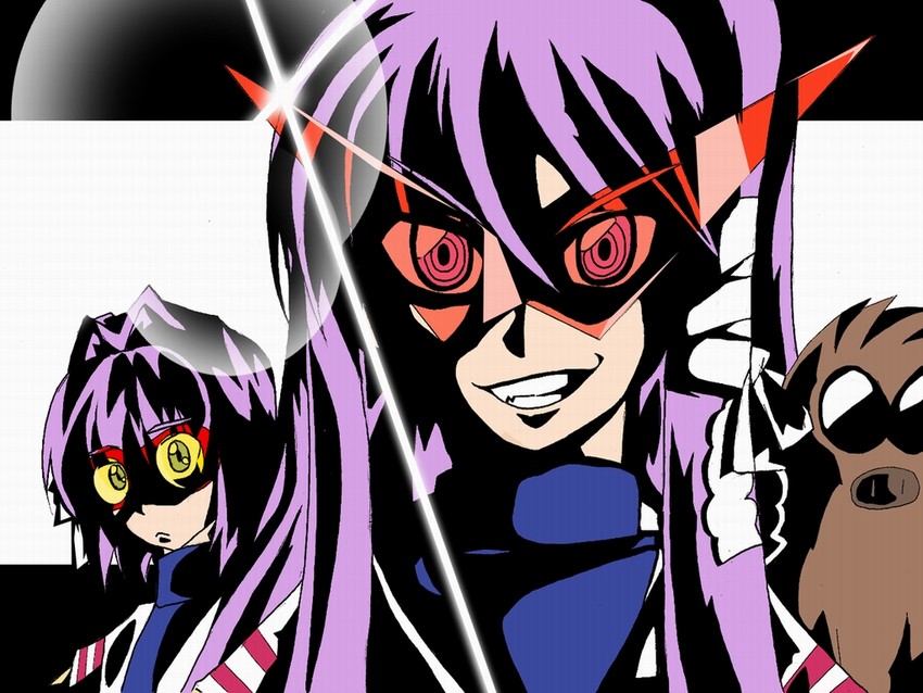 fujibayashi kyou, fujibayashi ryou, and botan (tengen toppa gurren lagann and 1 more) drawn by dos_(james30226)