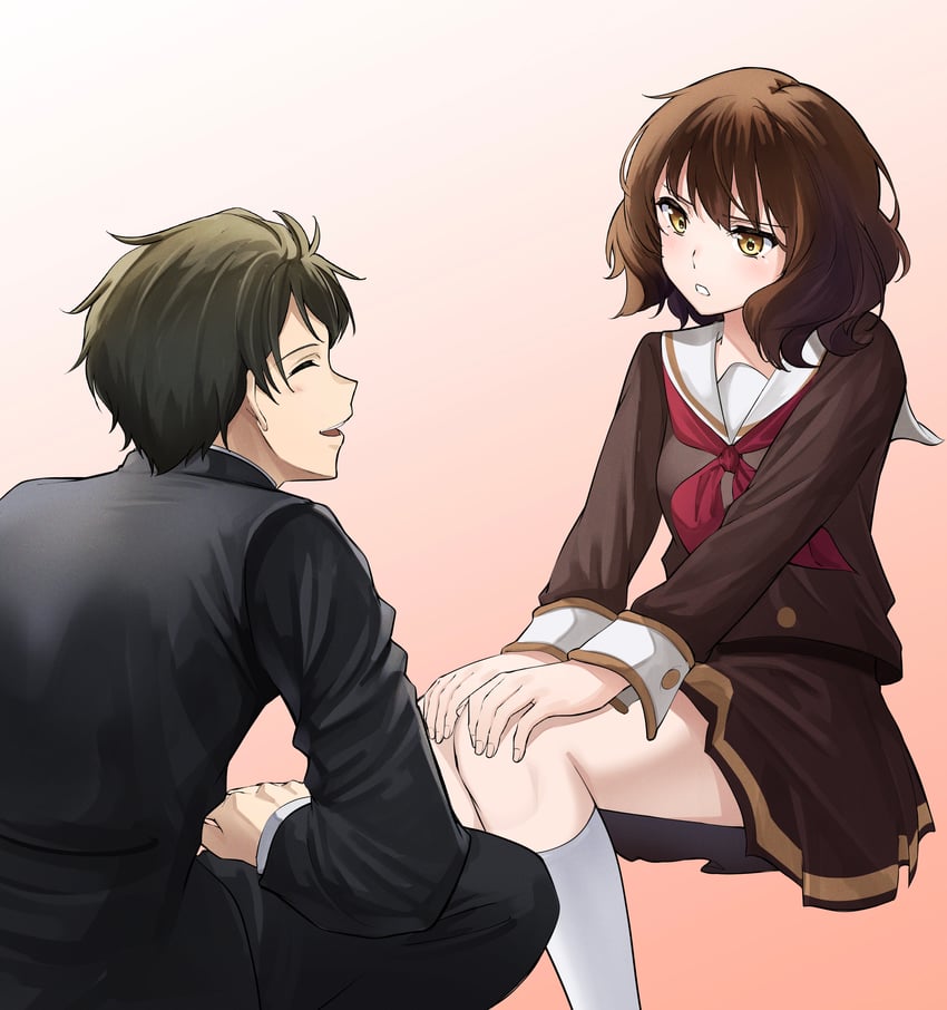 oumae kumiko and tsukamoto shuuichi (hibike! euphonium) drawn by akane_(tgixb)