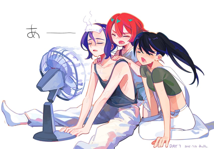 amate yuzuriha, shuji ito, and nyaan (gundam and 1 more) drawn by olu_pta