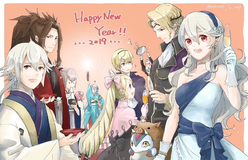 female corrin, male corrin, elise, takumi, sakura, and 6 more (fire emblem and 2 more) drawn by robaco