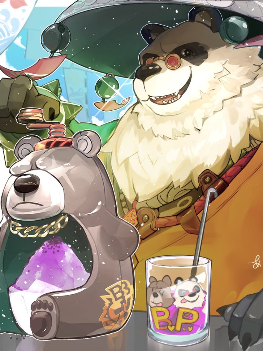 ben bigger and pan yinhu (zenless zone zero) drawn by ashikakoshika