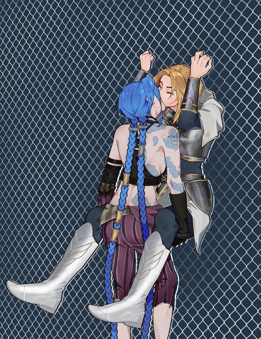 jinx, lux, and arcane jinx (league of legends and 1 more) drawn by wlw0nderland