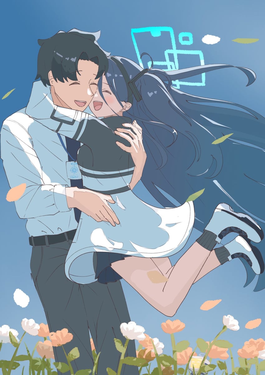 sensei, aris, and kei (blue archive and 1 more) drawn by miaki_(mi_autumn39)