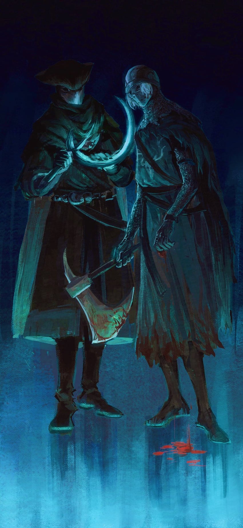 creighton of mirrah and leonhard (dark souls and 1 more) drawn by tworain_w