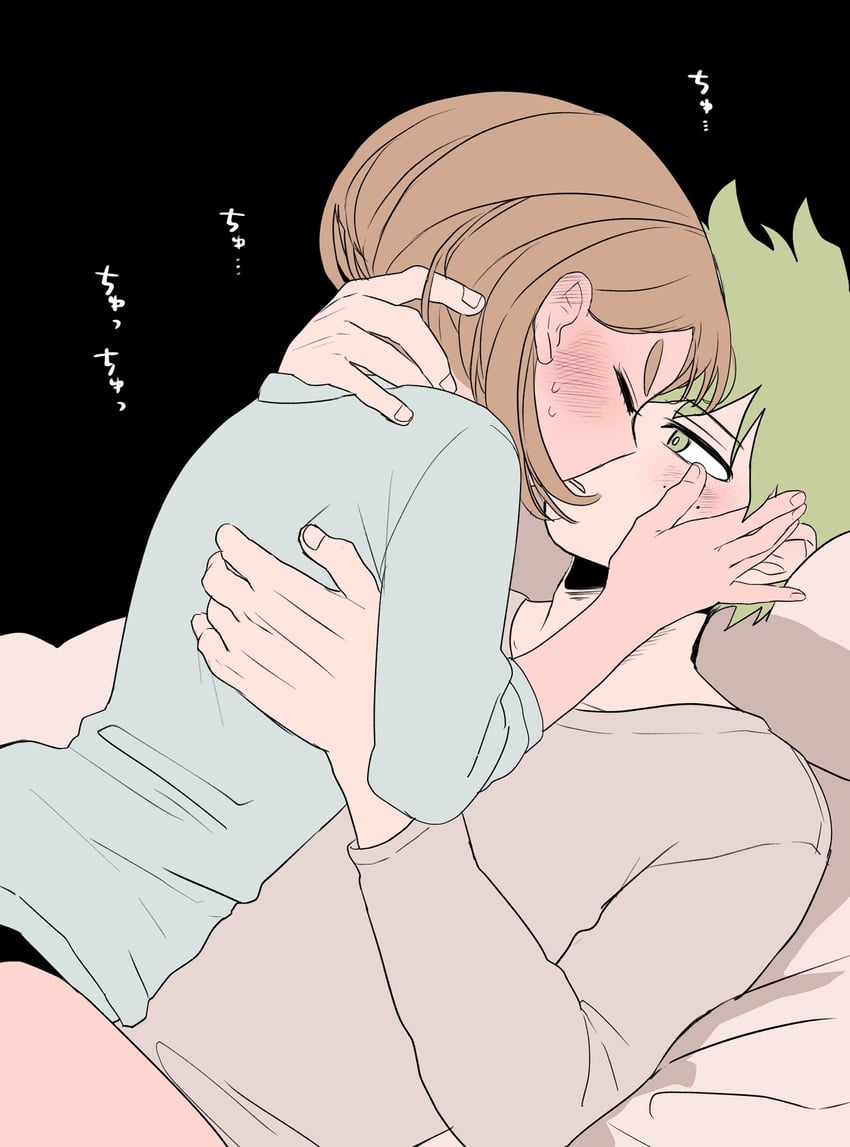 midoriya izuku and uraraka ochaco (boku no hero academia) drawn by saburou_(326xxx1)