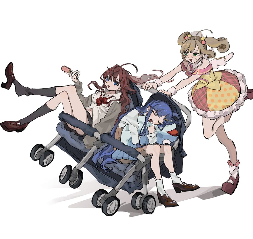 ichinose shiki, sato shin, asari nanami, and sabaori-kun (idolmaster and 1 more) drawn by yawarakai_inu