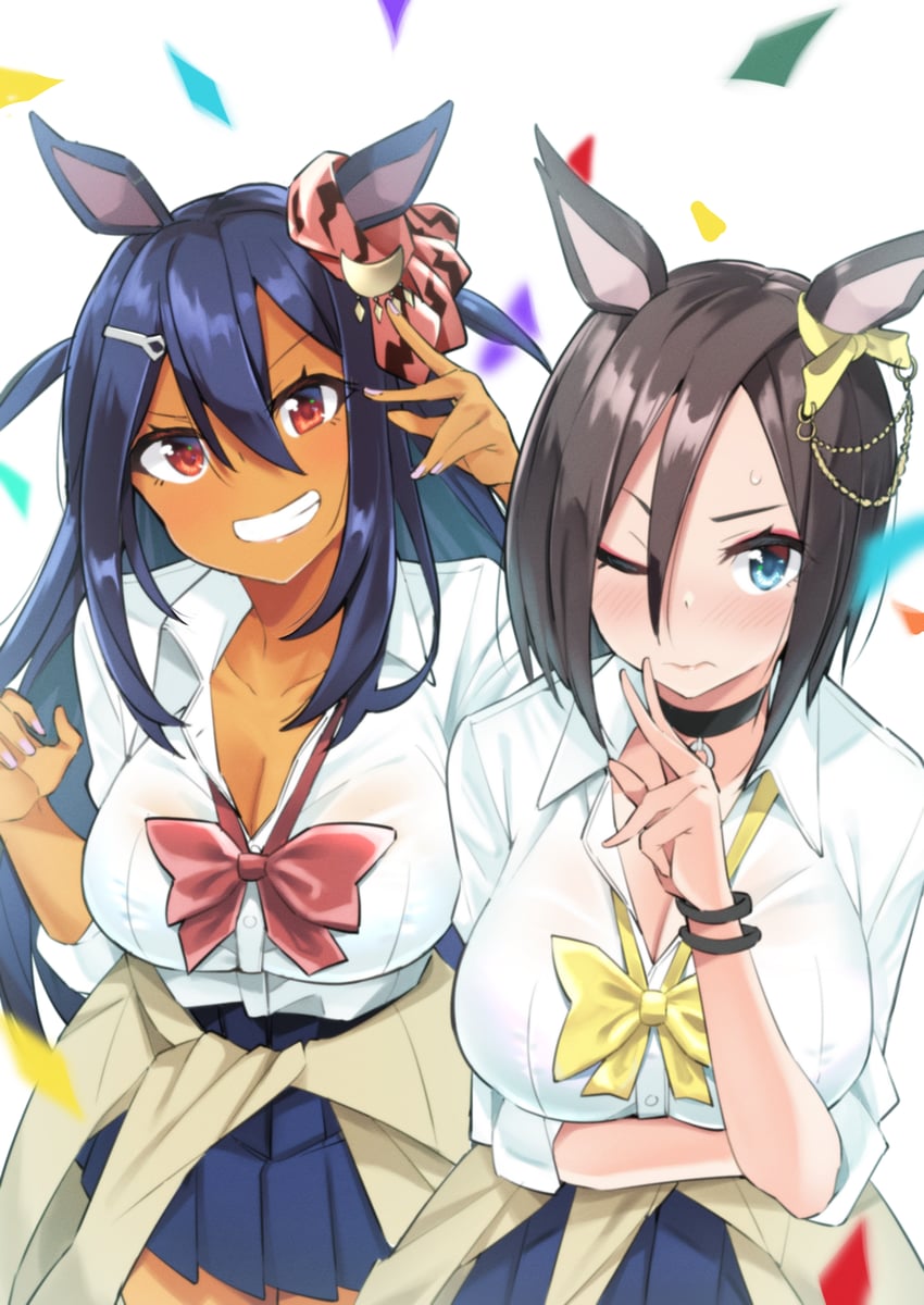 air groove and hishi amazon (umamusume) drawn by sasanon_(sasapoliton)