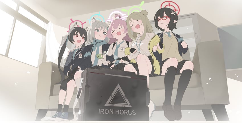 shiroko, hoshino, nonomi, serika, and ayane (blue archive) drawn by fuyubone