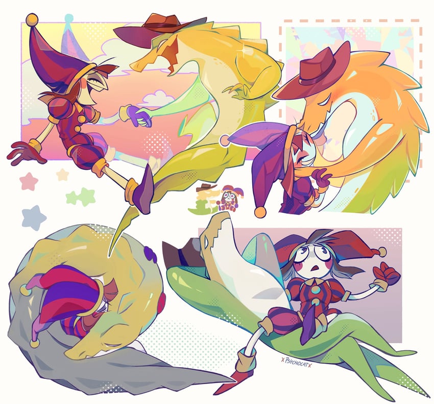 pomni and gummigoo (the amazing digital circus) drawn by michiasesino