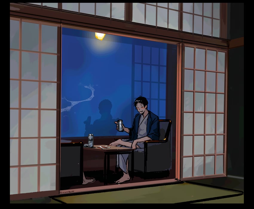 adachi tooru (persona and 1 more) drawn by morrisuit