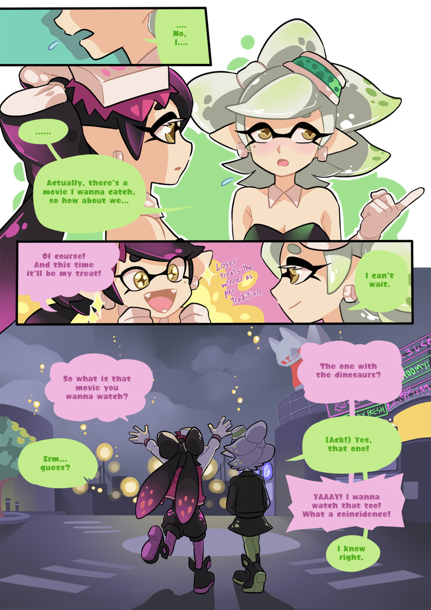 callie and marie (splatoon and 1 more) drawn by gomipomi