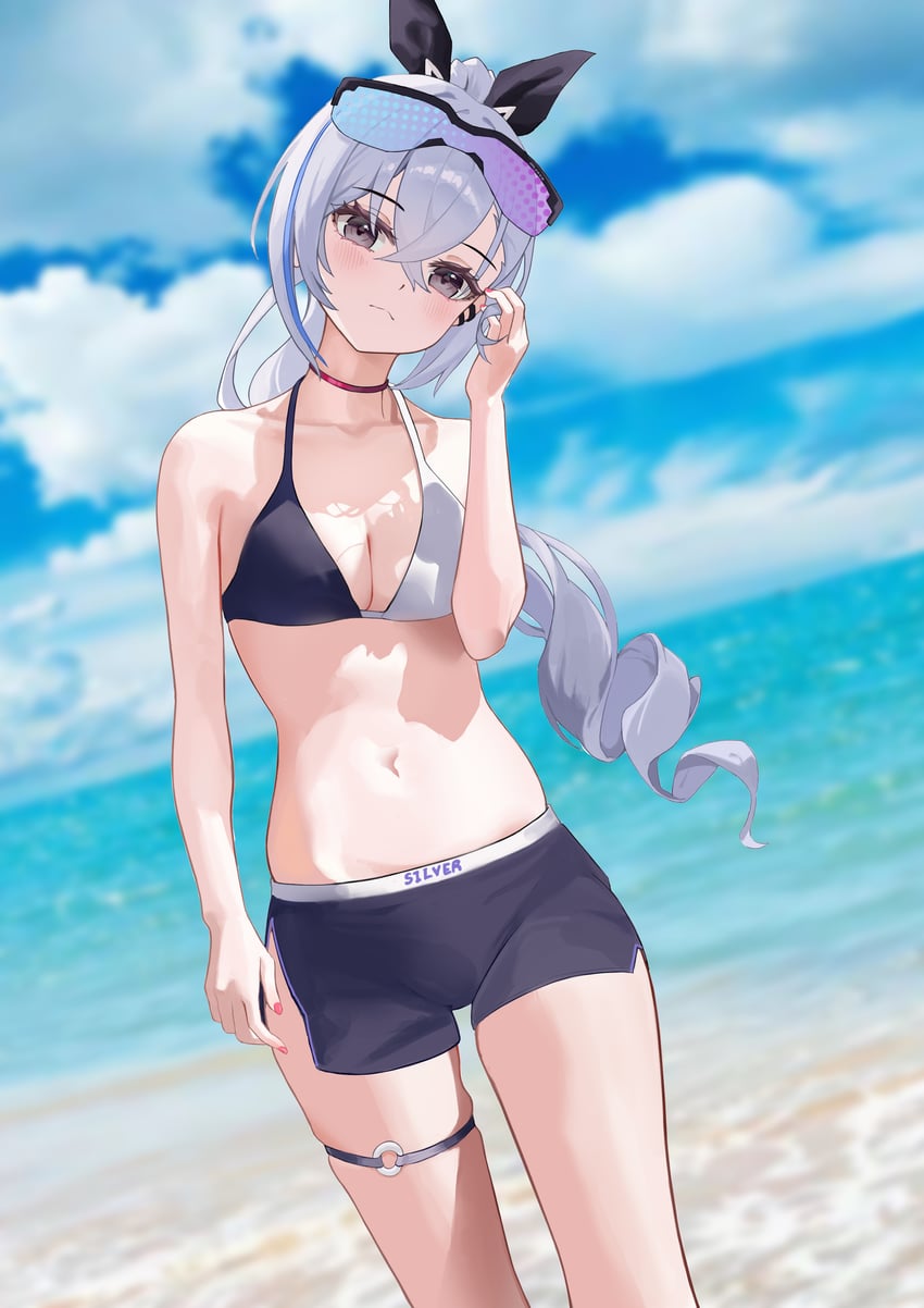 silver wolf (honkai and 1 more) drawn by senbonsang