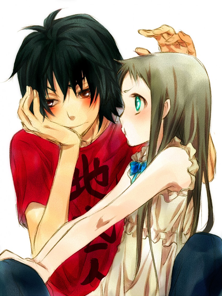honma meiko and yadomi jinta (ano hi mita hana no namae wo bokutachi wa mada shiranai.) drawn by sakura_wa_homura