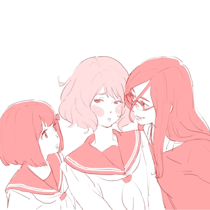oumae kumiko, tanaka asuka, and hisaishi kanade (hibike! euphonium) drawn by 55bata6rou